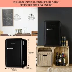 Audrey Retro-Kühlschrank 70 Liter 3 Regale 2 Türfächer Innenbeleuchtung -Einrichtungsgeschäft 10040739 de 0005 logo