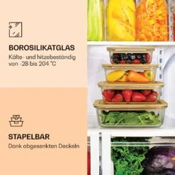 Frischhaltedosen 4er-Set Borosilikatglas Bambusdeckel Stapelbar 4 Größen -Einrichtungsgeschäft 10040858 de 0004 logo