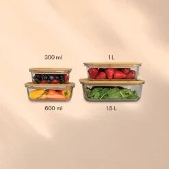 Frischhaltedosen 4er-Set Borosilikatglas Bambusdeckel Stapelbar 4 Größen -Einrichtungsgeschäft 10040858 yy 0005 logo