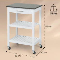 Tennessee Servierwagen Küchenwagen 4 Etagen Holz Granit Mobil -Einrichtungsgeschäft 10041120 yy 0006 dimensions