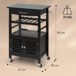 Louisiana Servierwagen Küchenwagen 5 Etagen Holz Handtuchhalter Mobil -Einrichtungsgeschäft 10041123 yy 0008 dimensions