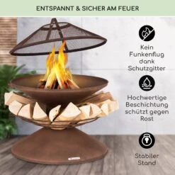 Aguilera Feuerschale Mit Grill Ø 65 Cm Holzlager Stahl 10 Aguilera Feuerschale Mit Grill Ø 65 Cm Holzlager Stahl -Einrichtungsgeschäft 10041127 de 0003 usp