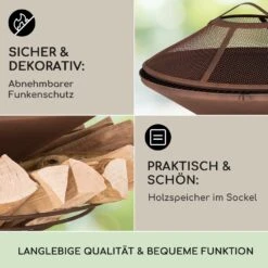 Aguilera Feuerschale Mit Grill Ø 65 Cm Holzlager Stahl 11 Aguilera Feuerschale Mit Grill Ø 65 Cm Holzlager Stahl -Einrichtungsgeschäft 10041127 de 0004 usp