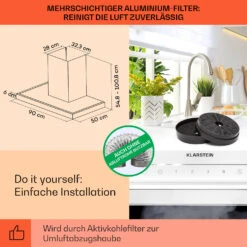 Alinea 90 Dunstabzugshaube 90cm Wandhaube WiFi A++ 500m³/h Touch -Einrichtungsgeschäft 10041174 de 0005 usp
