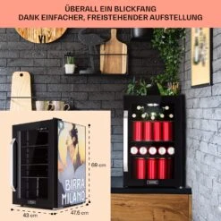 Beersafe 70 Birra Milano Edition Kühlschrank 70 Liter 3 Böden Panoramaglastür Edelstahl -Einrichtungsgeschäft 10041180 de 0007 usp