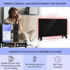 Bansin Crystal Smart Konvektions-Heizgerät 2500W 5 - 50 °C App-Steuerung -Einrichtungsgeschäft 10041211 de 0003 usp