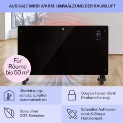 Bansin Crystal Smart Konvektions-Heizgerät 2500W 5 - 50 °C App-Steuerung -Einrichtungsgeschäft 10041211 de 0004 usp