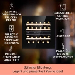 Rhône 25 Duo Weinkühlschrank Kompression 2 Zonen 75 Ltr / 25 Flaschen -Einrichtungsgeschäft 10041239 de 0002 usp