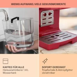 BellaVita Kaffeemaschine 3-in-1 1450 W 20 Bar Milchschäumer -Einrichtungsgeschäft 10041240 de 0006 usp