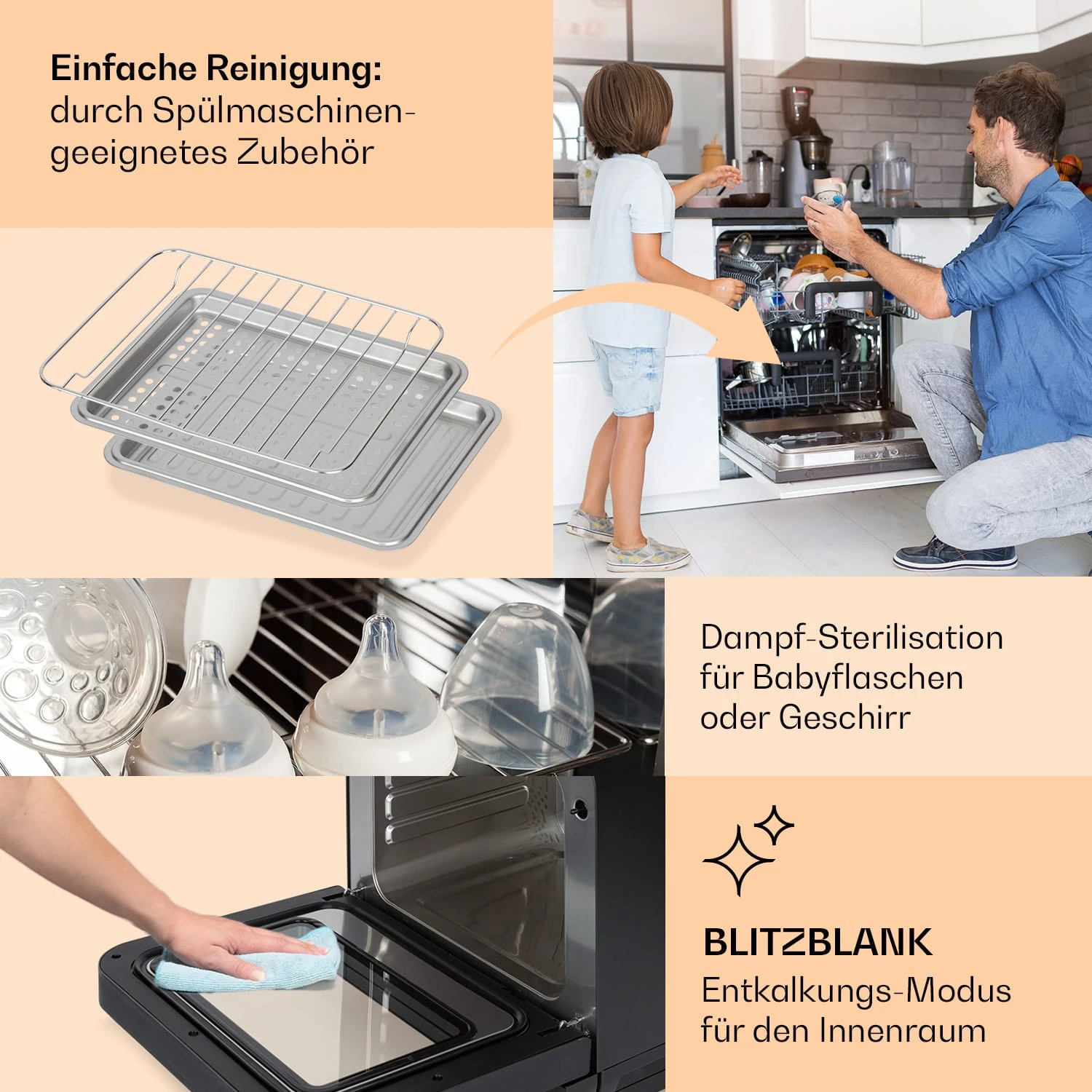 Vita Pro Heißluftfritteuse Dampfgaren 2450 W 18 Ltr 800 Ml Wassertank 7 Vita Pro Heißluftfritteuse Dampfgaren 2450 W 18 Ltr 800 Ml Wassertank – Bild 5