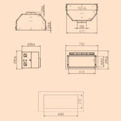 Camila Dunstabzugshaube Einbau 70 Cm 397 M³/h LED Touch Edelstahl -Einrichtungsgeschäft 10041347 yy 0011 dimensions