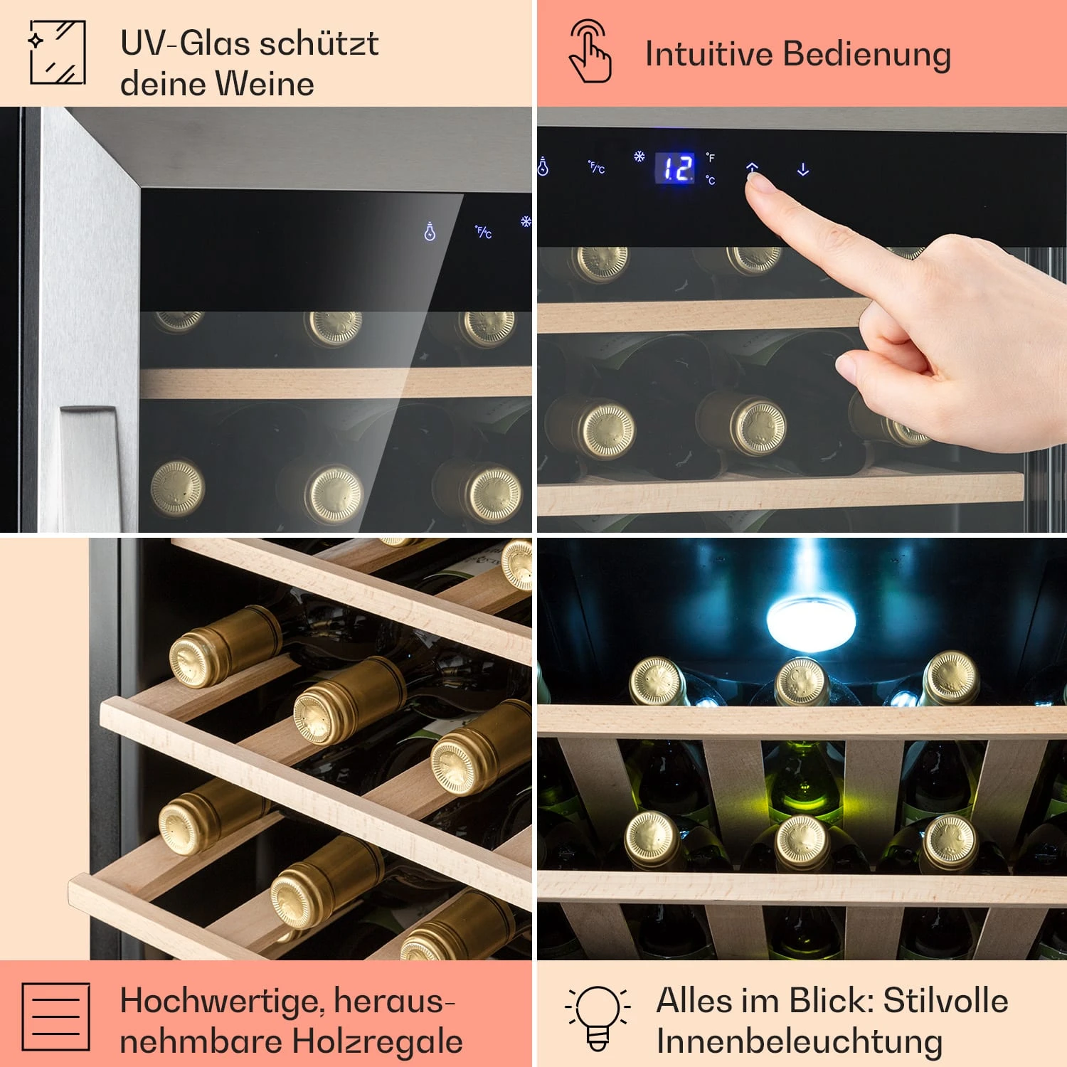 Vinamour 32 Uno Weinkühlschrank 1 Zone 95 L / 36 Flaschen 4-18°C Touch 7 Vinamour 32 Uno Weinkühlschrank 1 Zone 95 L / 36 Flaschen 4-18°C Touch – Bild 5