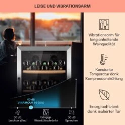 Vinamour 66 Duo Weinkühlschrank 2 Zonen 204 L/79 Flaschen 5-18°C Touch -Einrichtungsgeschäft 10041394 de 0004 usp