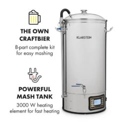 Mundschenk XXL + Eintauchkühler Bierbrauanlage 3000W 50l 304 Edelstahl -Einrichtungsgeschäft 60002276 yy 0002 logo Klarstein Mundschenk XXL Maischekessel Edelstahl