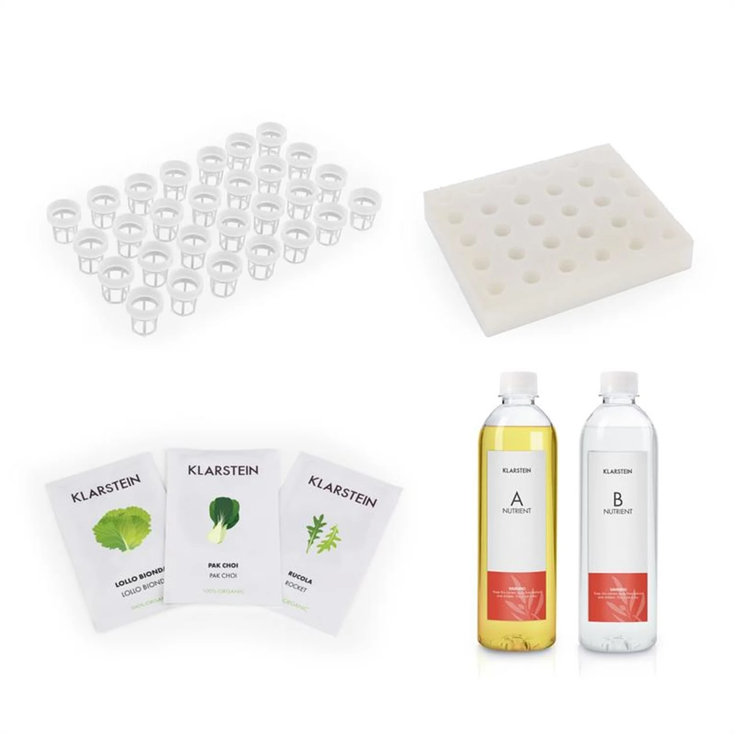 GrowIt Refill Kit Salad Pflanzschwamm 28 Pflanzkörbe Salad-Seeds Nährlösung 3 GrowIt Refill Kit Salad Pflanzschwamm 28 Pflanzkörbe Salad-Seeds Nährlösung